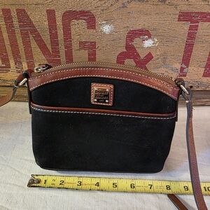 Dooney & Bourke Black Domed Suede Crossbody